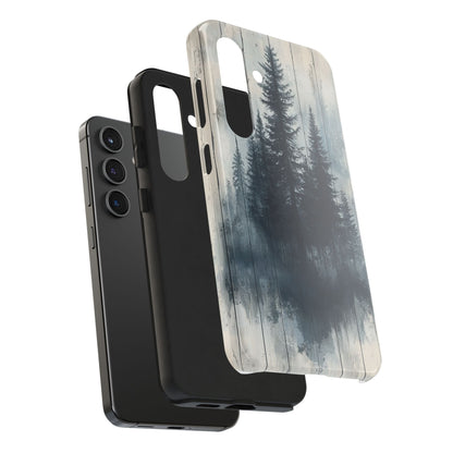 Rustic Pine Forest Samsung Galaxy Case - Blue Toned Woodland Design - BOGO Cases