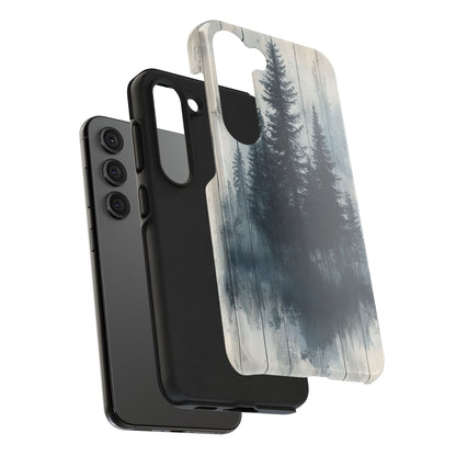 Rustic Pine Forest Samsung Galaxy Case - Blue Toned Woodland Design - BOGO Cases