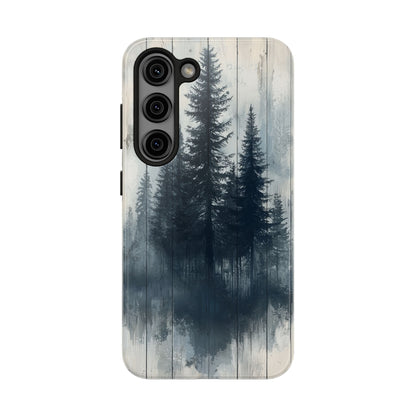 Rustic Pine Forest Samsung Galaxy Case - Blue Toned Woodland Design - BOGO Cases