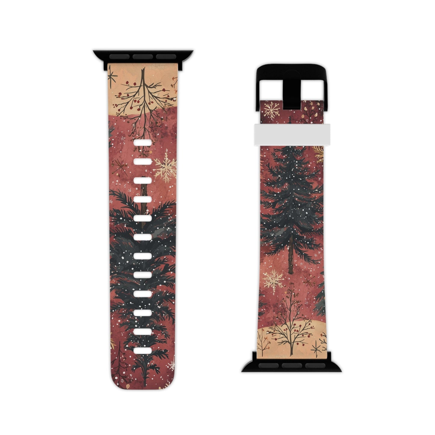 Rustic Red Winter Forest Apple Watch Band - BOGO Cases
