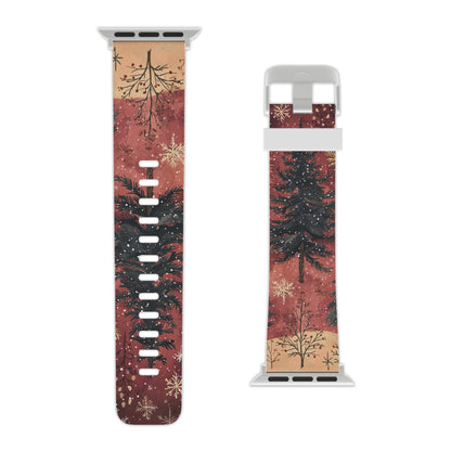 Rustic Red Winter Forest Apple Watch Band - BOGO Cases