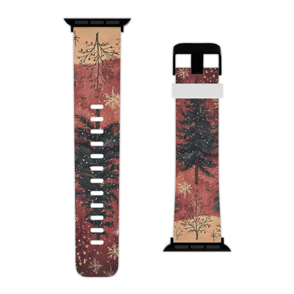 Rustic Red Winter Forest Apple Watch Band - BOGO Cases