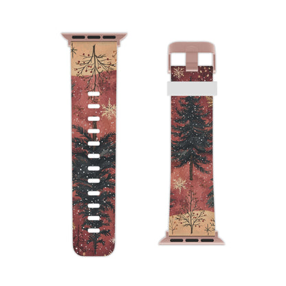 Rustic Red Winter Forest Apple Watch Band - BOGO Cases