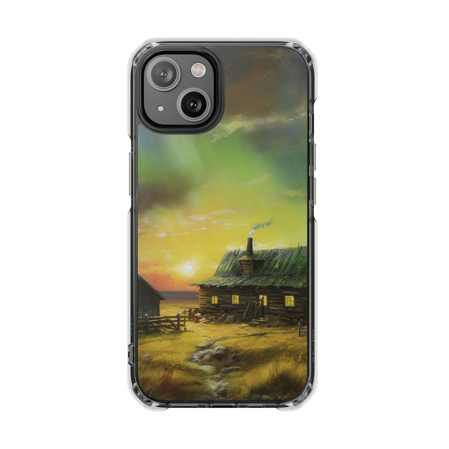 Rustic Sunset Cabin - MagSafe® Clear Impact Case - BOGO Cases