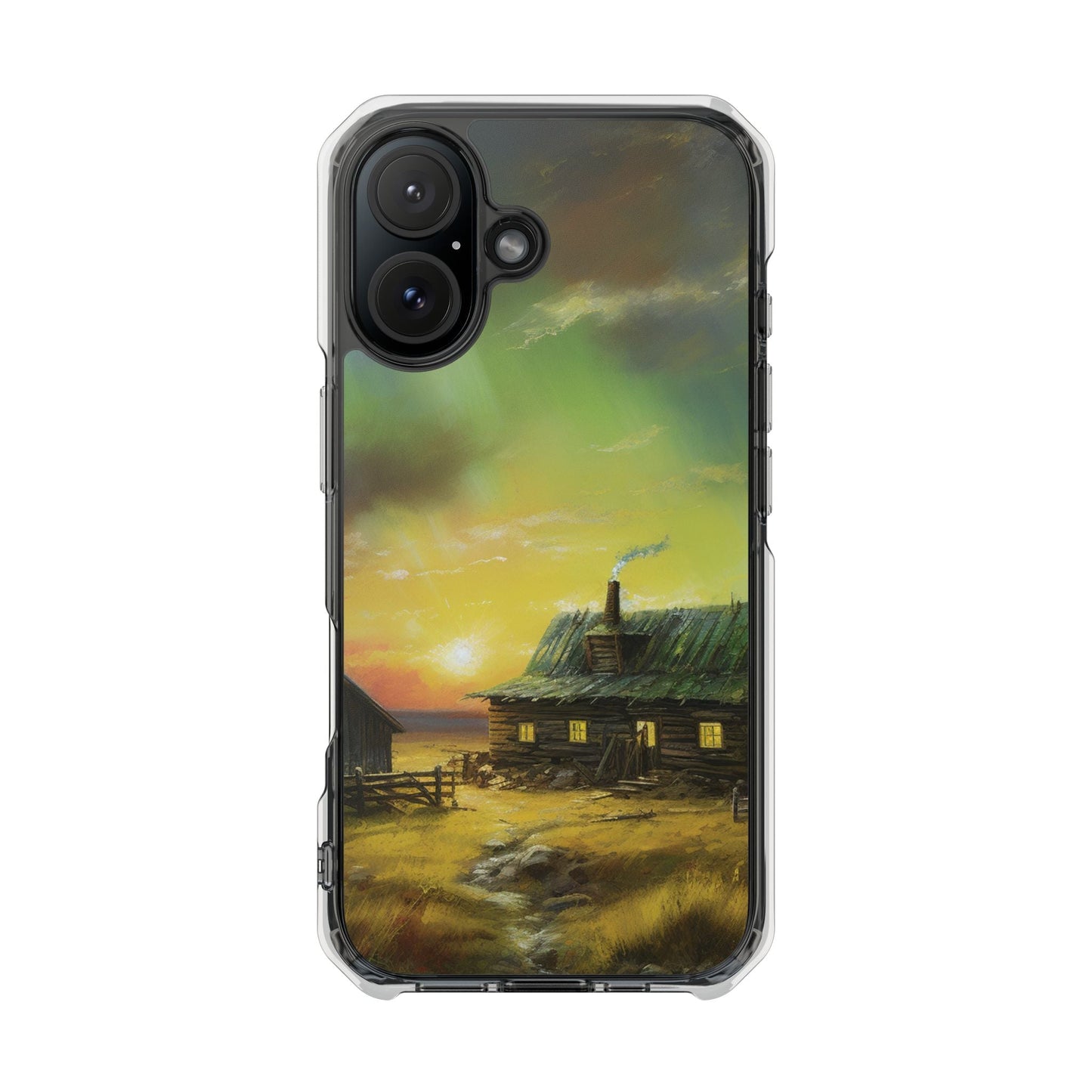 Rustic Sunset Cabin - MagSafe® Clear Impact Case - BOGO Cases