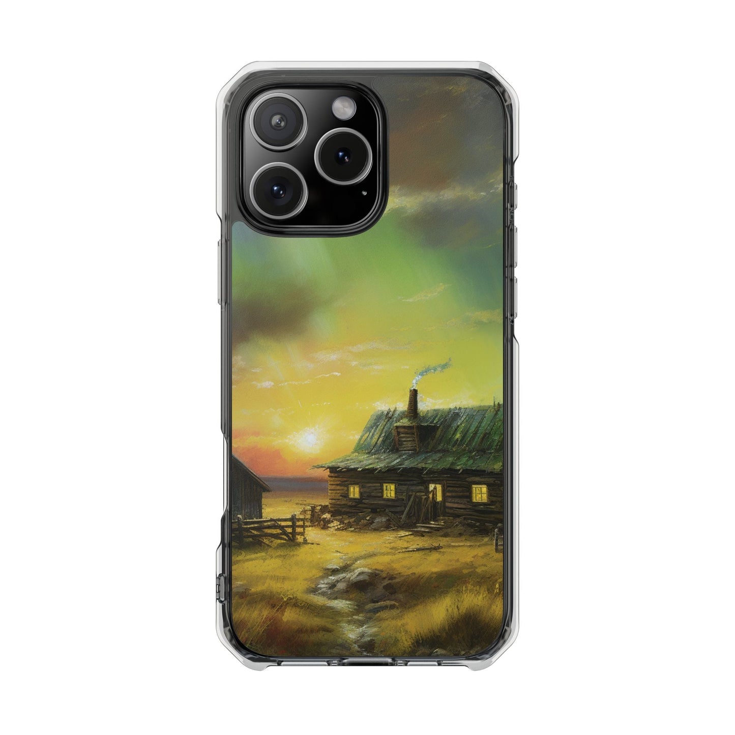 Rustic Sunset Cabin - MagSafe® Clear Impact Case - BOGO Cases