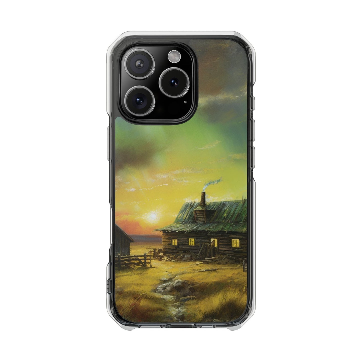 Rustic Sunset Cabin - MagSafe® Clear Impact Case - BOGO Cases