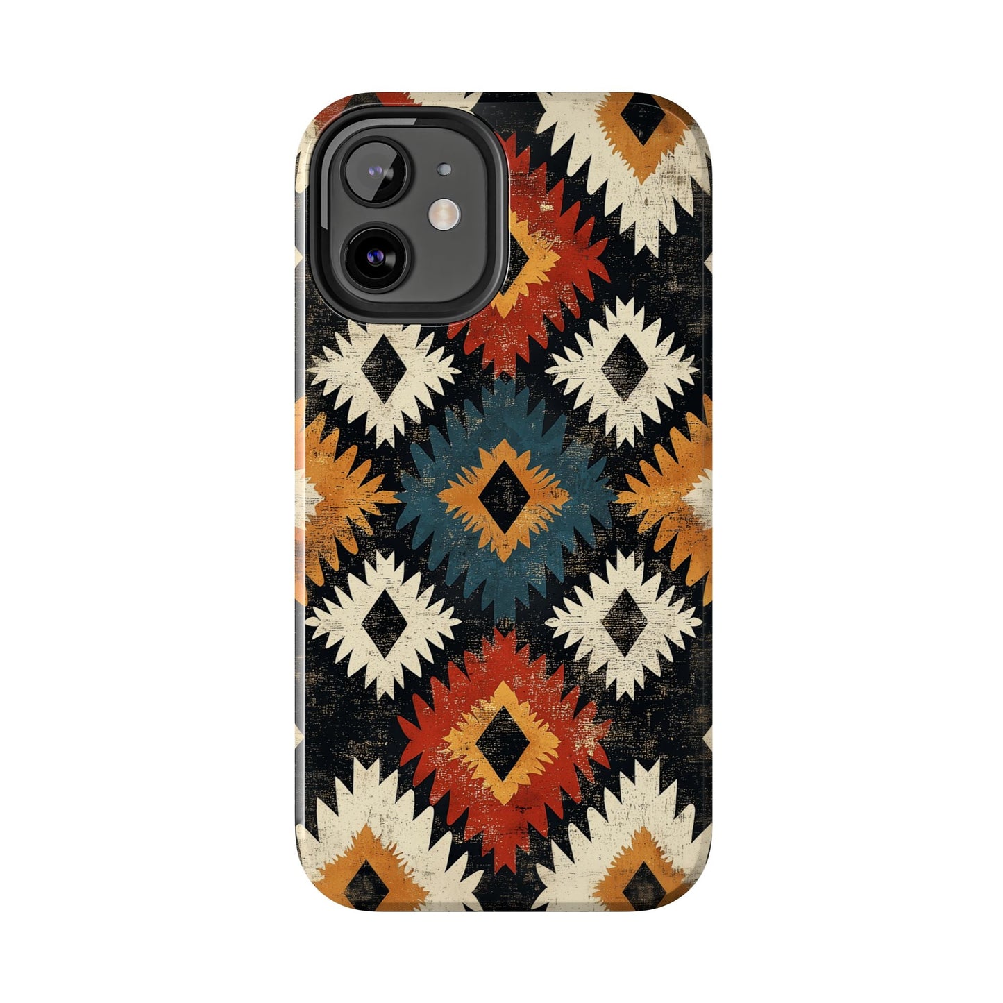 Rustic Tribal Sunburst Tough iPhone Case – Vibrant Geometric Design, Dual - Layer Protection - BOGO Cases