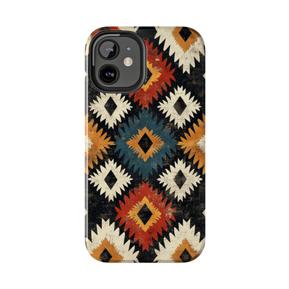 Rustic Tribal Sunburst Tough iPhone Case – Vibrant Geometric Design, Dual - Layer Protection - BOGO Cases