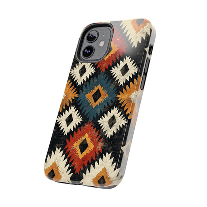 Rustic Tribal Sunburst Tough iPhone Case – Vibrant Geometric Design, Dual - Layer Protection - BOGO Cases