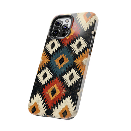 Rustic Tribal Sunburst Tough iPhone Case – Vibrant Geometric Design, Dual - Layer Protection - BOGO Cases