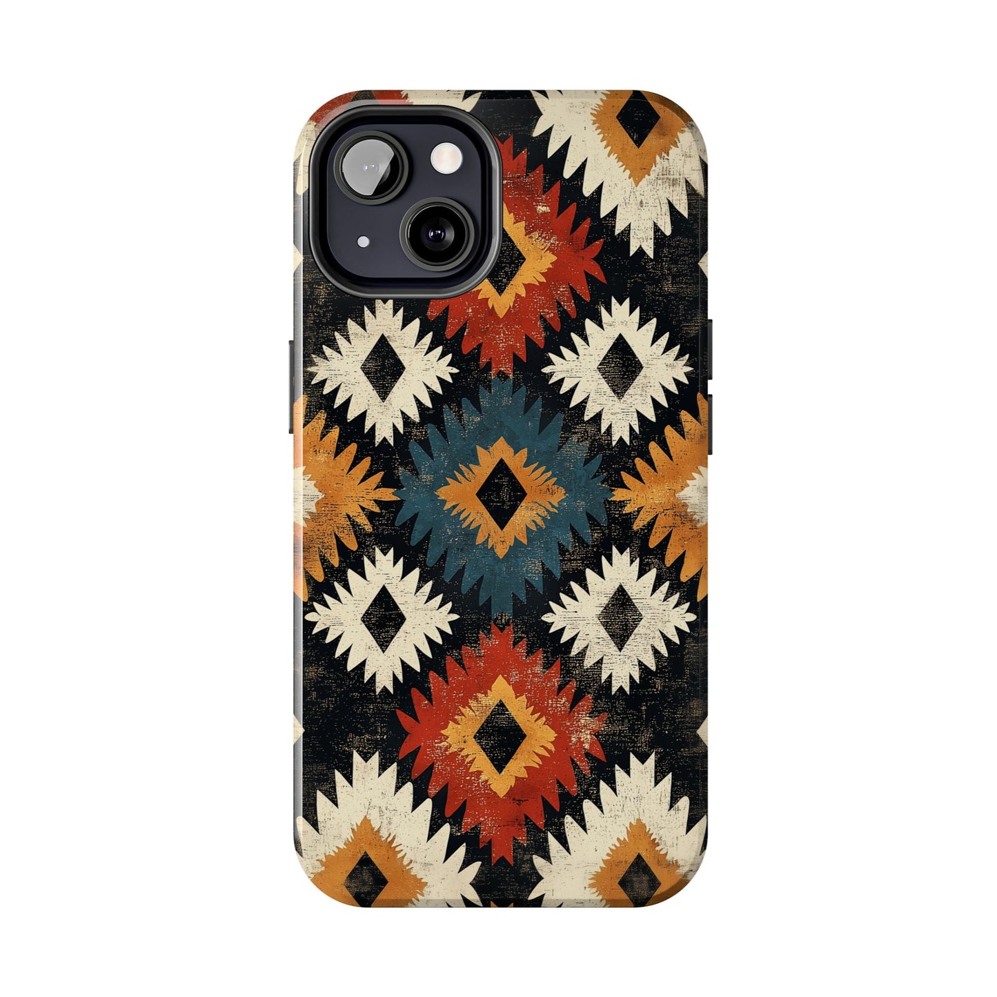 Rustic Tribal Sunburst Tough iPhone Case – Vibrant Geometric Design, Dual - Layer Protection - BOGO Cases