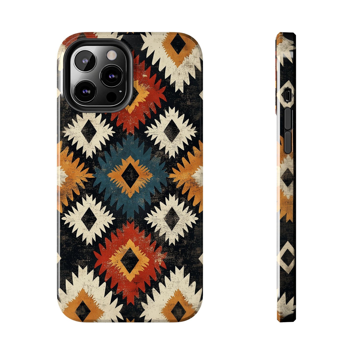 Rustic Tribal Sunburst Tough iPhone Case – Vibrant Geometric Design, Dual - Layer Protection - BOGO Cases