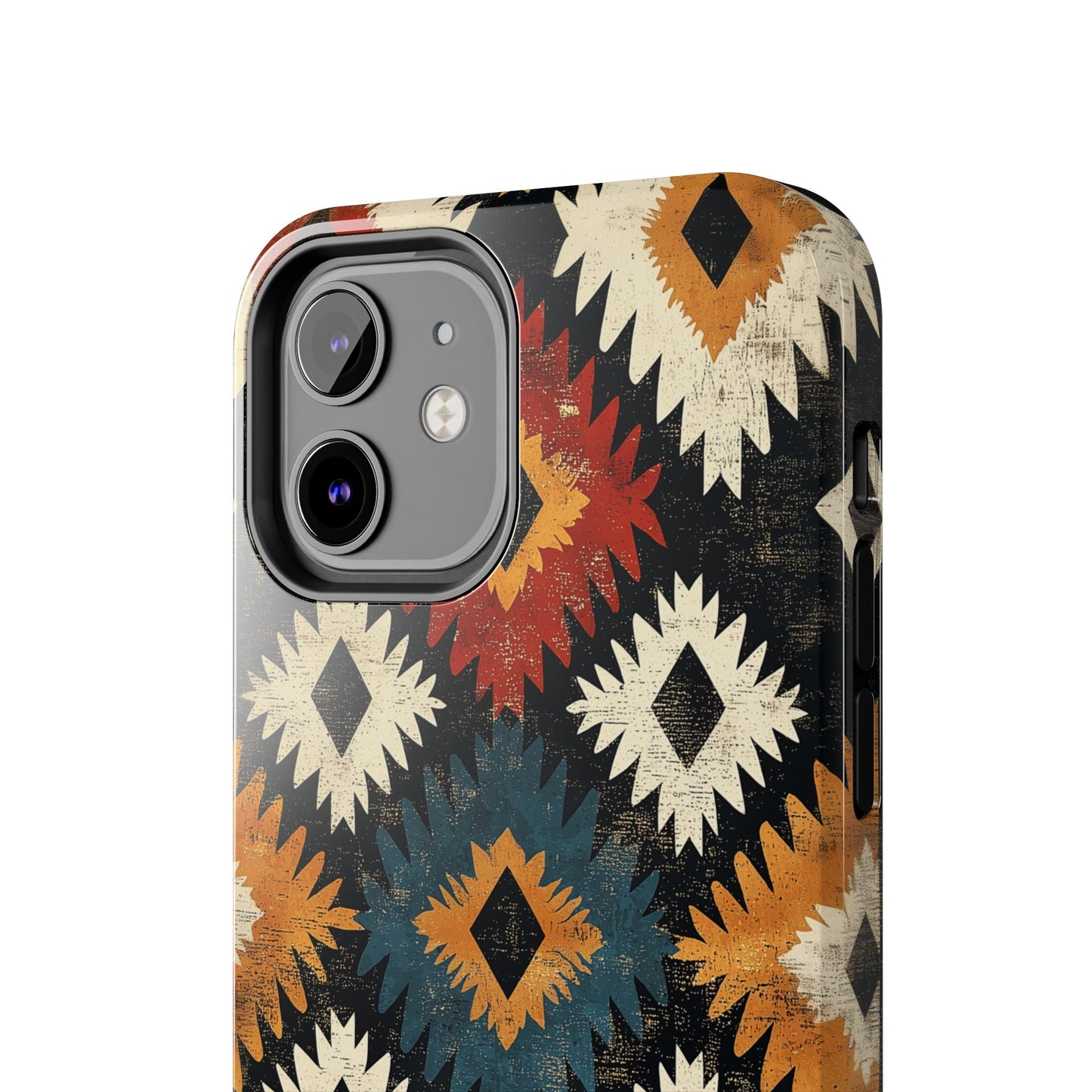 Rustic Tribal Sunburst Tough iPhone Case – Vibrant Geometric Design, Dual - Layer Protection - BOGO Cases