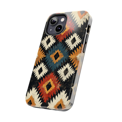 Rustic Tribal Sunburst Tough iPhone Case – Vibrant Geometric Design, Dual - Layer Protection - BOGO Cases