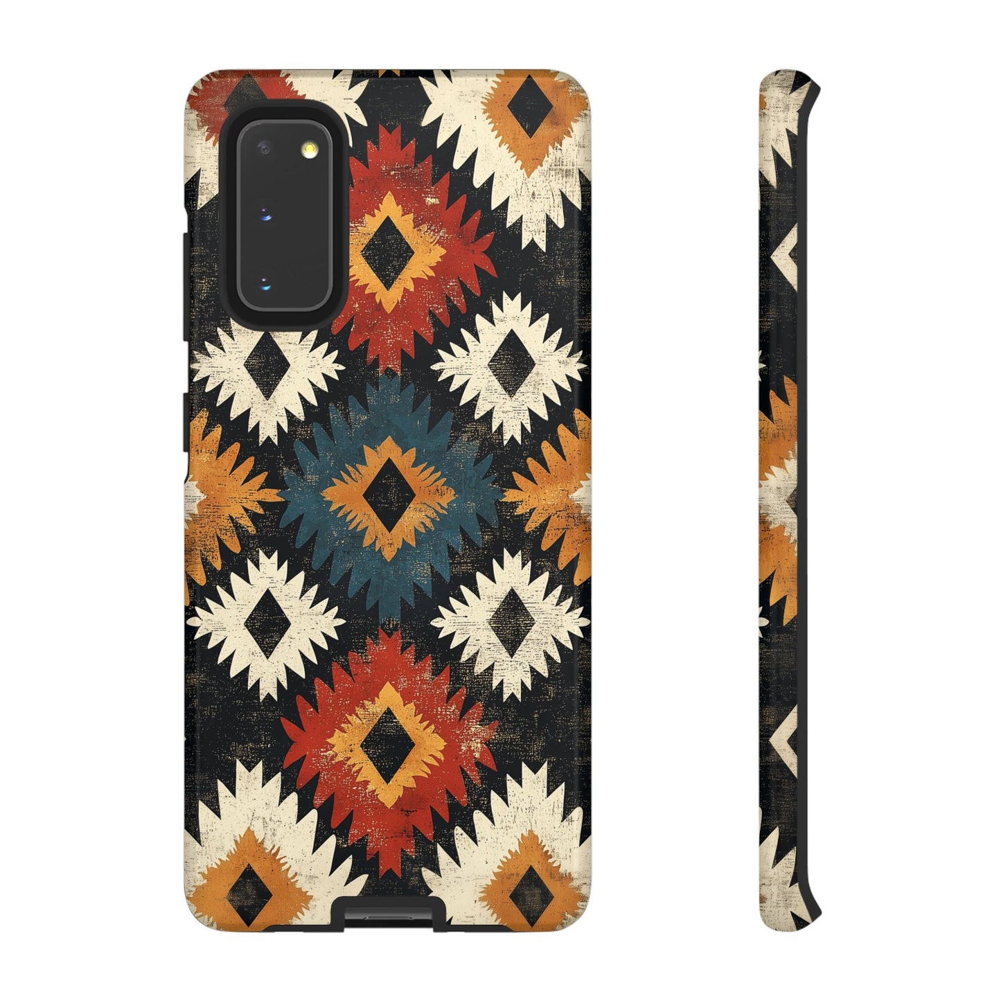 Rustic Tribal Sunburst Tough Samsung Galaxy Case – Vibrant Geometric Design, Dual - Layer Protection - BOGO Cases