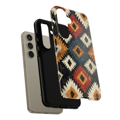 Rustic Tribal Sunburst Tough Samsung Galaxy Case – Vibrant Geometric Design, Dual - Layer Protection - BOGO Cases