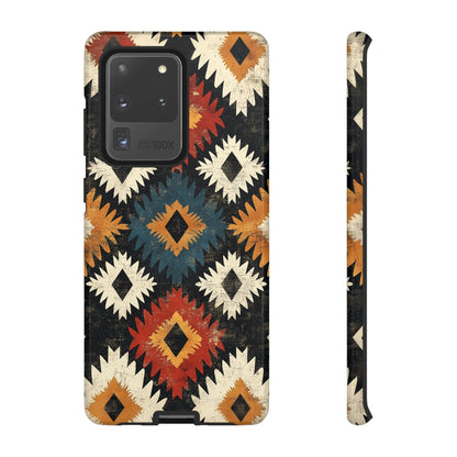 Rustic Tribal Sunburst Tough Samsung Galaxy Case – Vibrant Geometric Design, Dual - Layer Protection - BOGO Cases