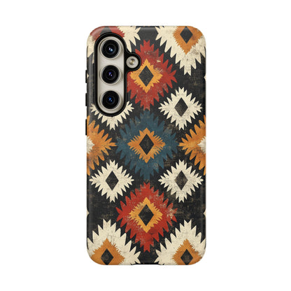 Rustic Tribal Sunburst Tough Samsung Galaxy Case – Vibrant Geometric Design, Dual - Layer Protection - BOGO Cases