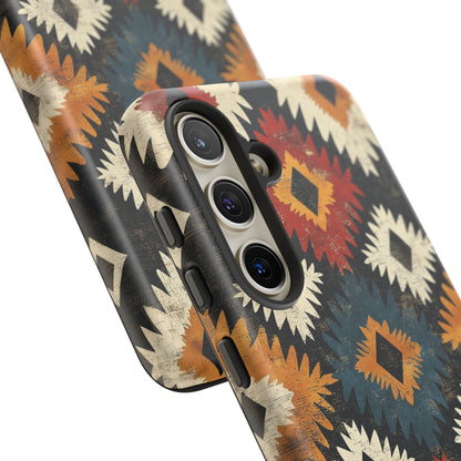 Rustic Tribal Sunburst Tough Samsung Galaxy Case – Vibrant Geometric Design, Dual - Layer Protection - BOGO Cases