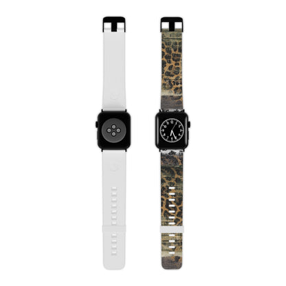Rustic Wood and Leopard Print Apple Watch Band - BOGO Cases