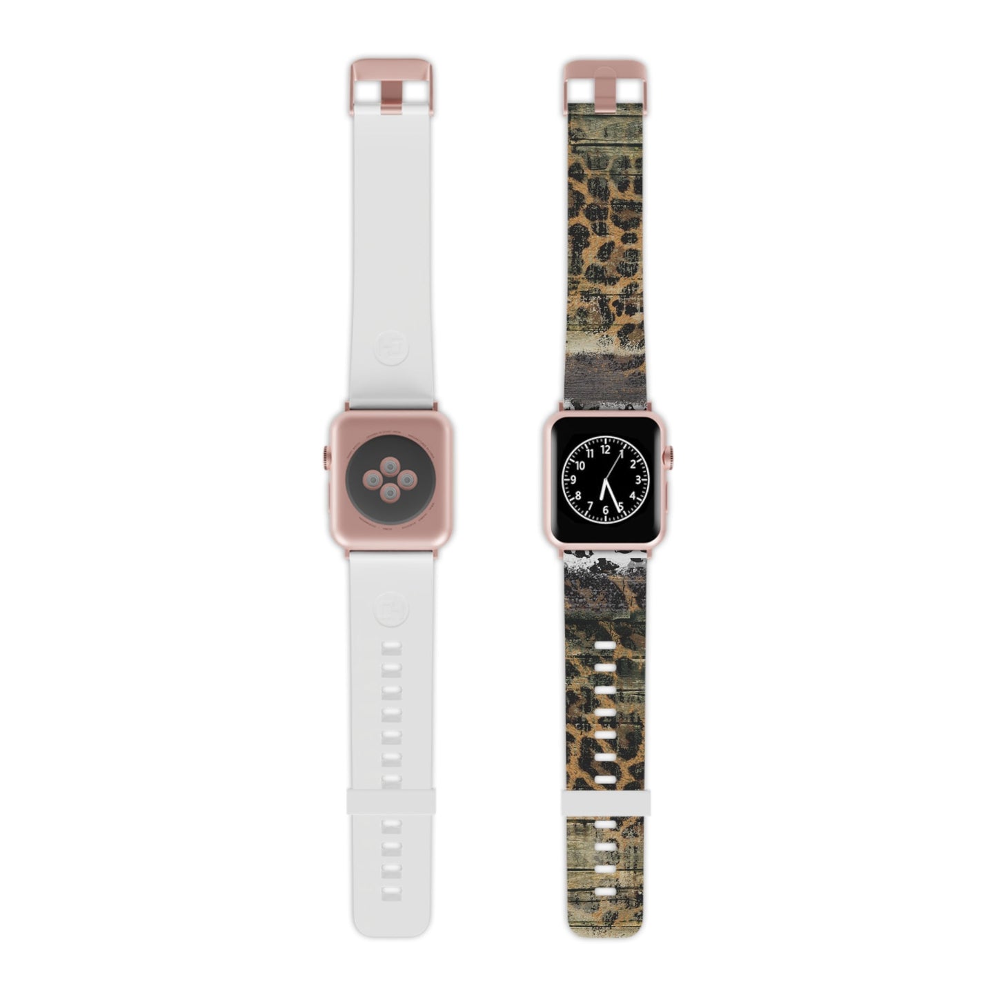 Rustic Wood and Leopard Print Apple Watch Band - BOGO Cases