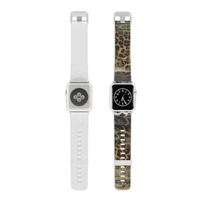 Rustic Wood and Leopard Print Apple Watch Band - BOGO Cases