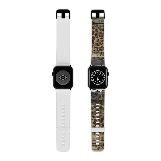 Rustic Wood and Leopard Print Apple Watch Band - BOGO Cases