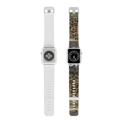 Rustic Wood and Leopard Print Apple Watch Band - BOGO Cases