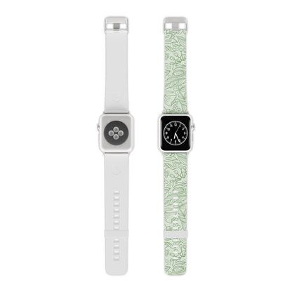  Sage Green Floral Line Art Apple Watch Band - BOGO Cases