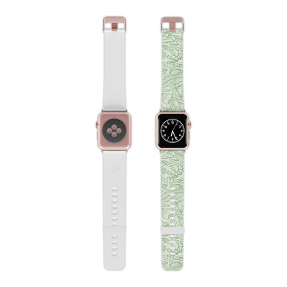  Sage Green Floral Line Art Apple Watch Band - BOGO Cases