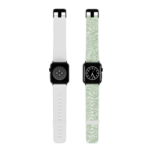  Sage Green Floral Line Art Apple Watch Band - BOGO Cases
