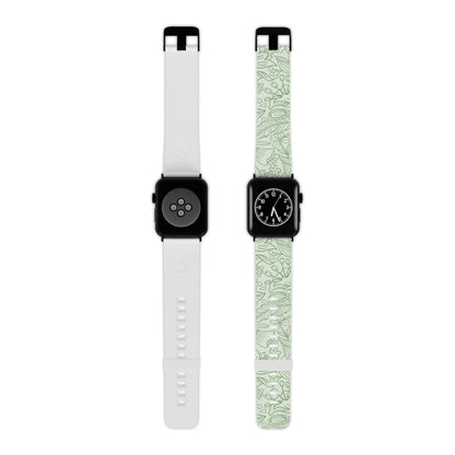  Sage Green Floral Line Art Apple Watch Band - BOGO Cases