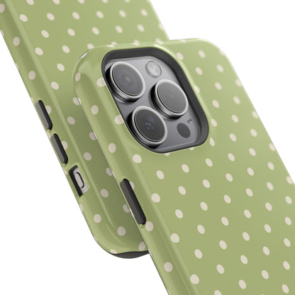 Sage Green Polka Dots – MagSafe iPhone Case - BOGO Cases