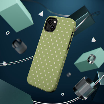 Sage Green Polka Dots – MagSafe iPhone Case - BOGO Cases