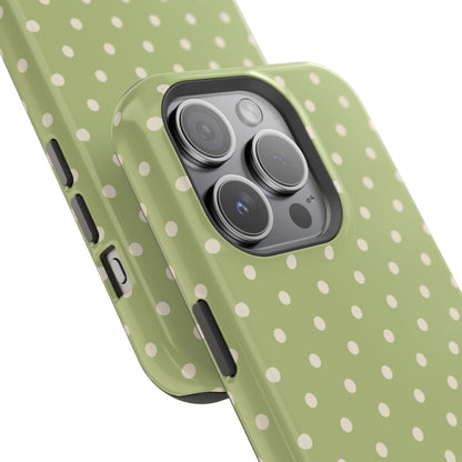 Sage Green Polka Dots – MagSafe iPhone Case - BOGO Cases