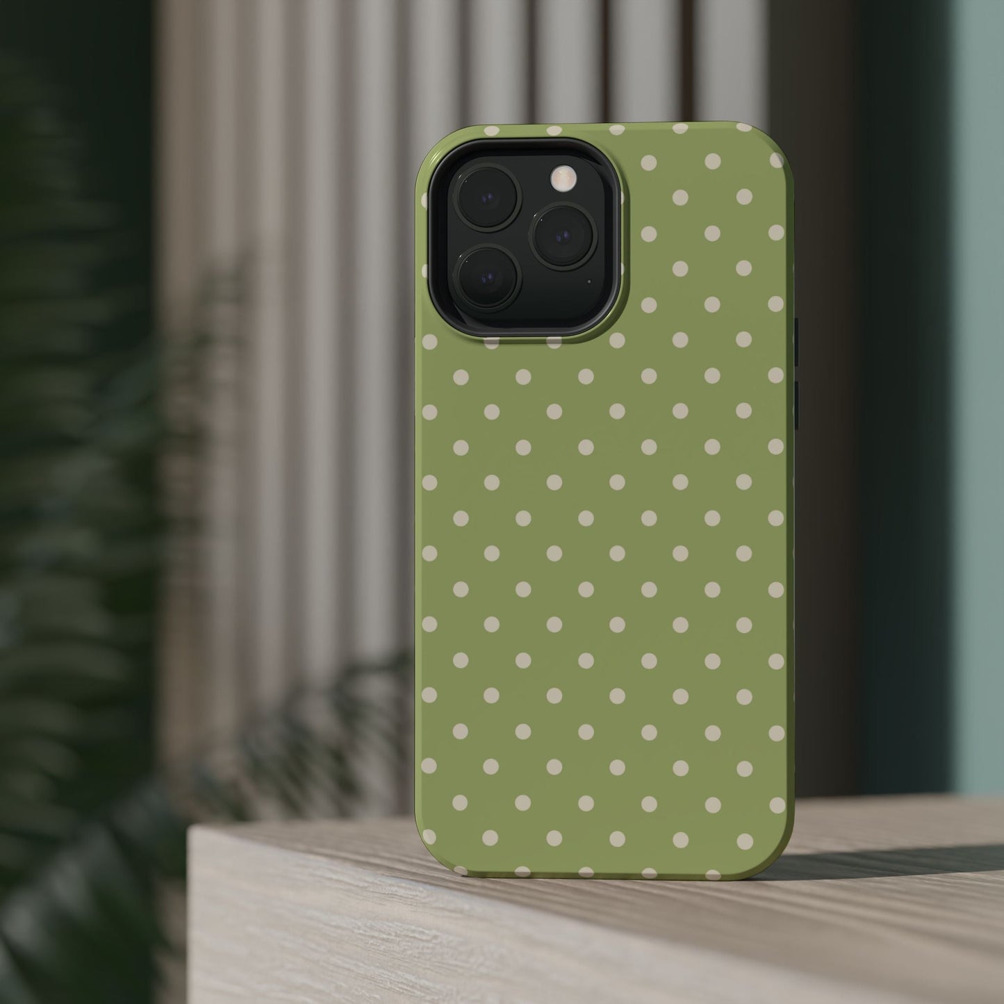 Sage Green Polka Dots – MagSafe iPhone Case - BOGO Cases