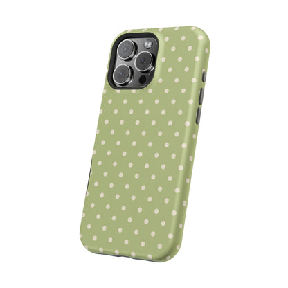 Sage Green Polka Dots – MagSafe iPhone Case - BOGO Cases