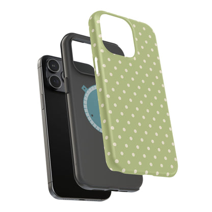 Sage Green Polka Dots – MagSafe iPhone Case - BOGO Cases