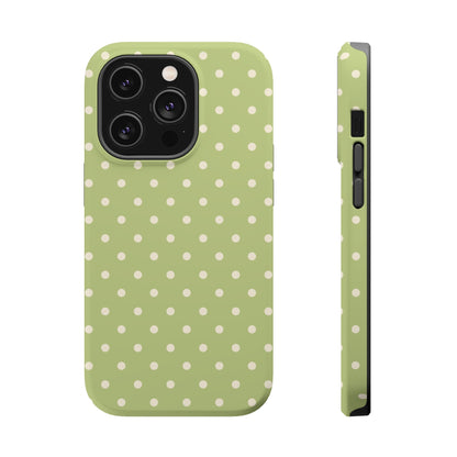 Sage Green Polka Dots – MagSafe iPhone Case - BOGO Cases