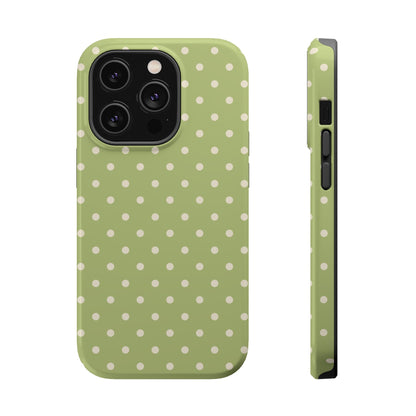 Sage Green Polka Dots – MagSafe iPhone Case - BOGO Cases