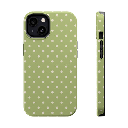 Sage Green Polka Dots – MagSafe iPhone Case - BOGO Cases