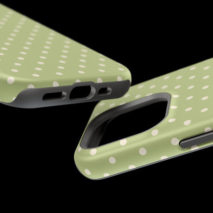 Sage Green Polka Dots – MagSafe iPhone Case - BOGO Cases