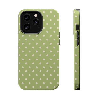 Sage Green Polka Dots – MagSafe iPhone Case - BOGO Cases