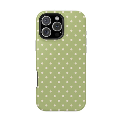 Sage Green Polka Dots – MagSafe iPhone Case - BOGO Cases