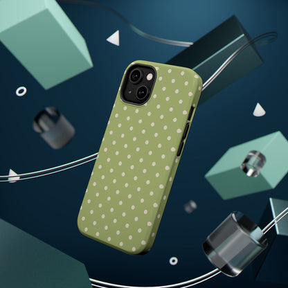 Sage Green Polka Dots – MagSafe iPhone Case - BOGO Cases