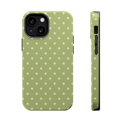 Sage Green Polka Dots – MagSafe iPhone Case - BOGO Cases
