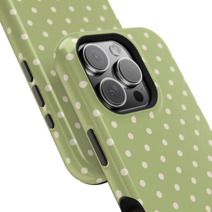 Sage Green Polka Dots – MagSafe iPhone Case - BOGO Cases