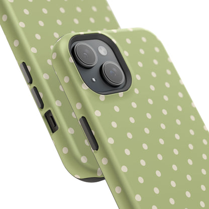 Sage Green Polka Dots – MagSafe iPhone Case - BOGO Cases