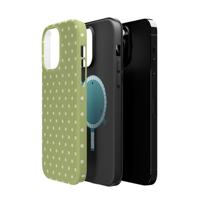 Sage Green Polka Dots – MagSafe iPhone Case - BOGO Cases